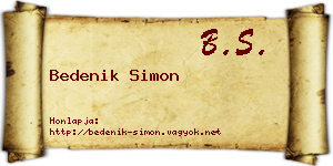 Bedenik Simon névjegykártya